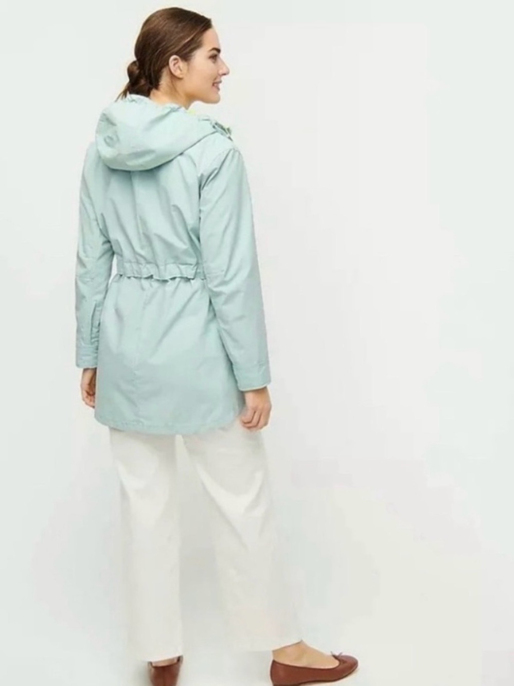 J. Crew Mint Green and lime Utility Jacket with Hood - Picture 4 of 8